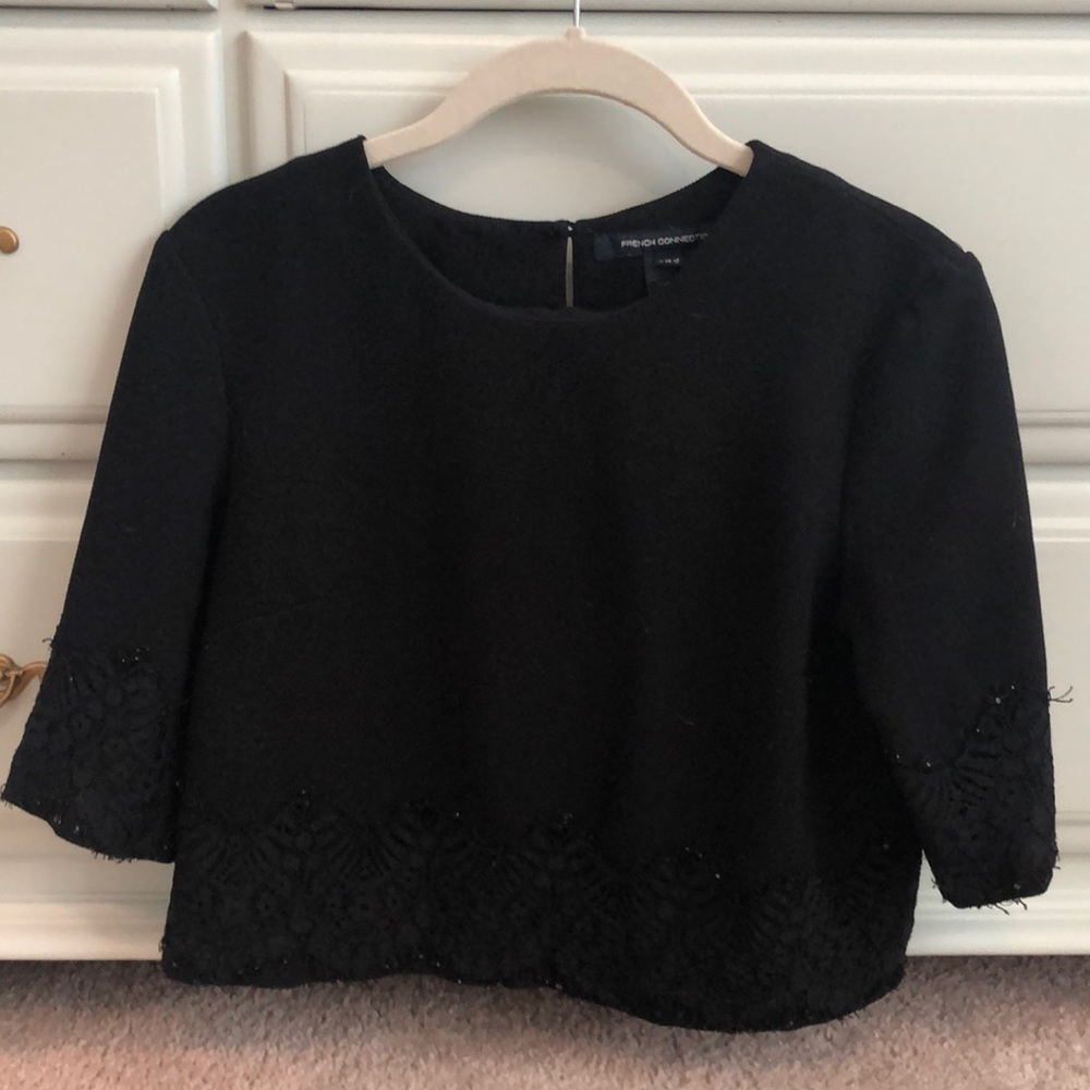 French Connection black crop top